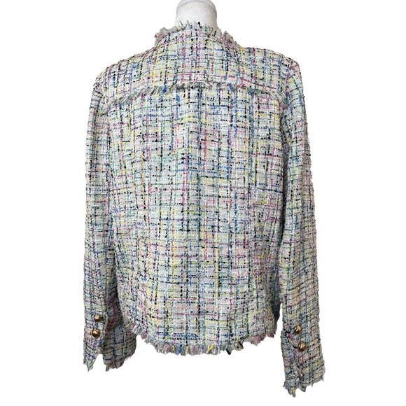 Worthington Women's M Tweed Blazer Jacket White Multicolor Pink Old Money Classy - Picture 5 of 14
